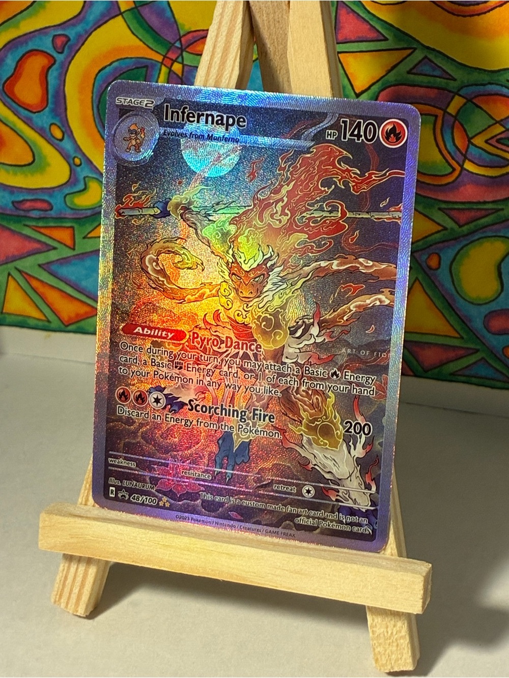 Infernape Holo Pokémon Fan Art Card Chinese Painting Style High Quality
